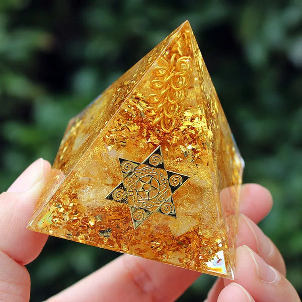 Yellow Orgonite Energy Pyramid-ToShay.org