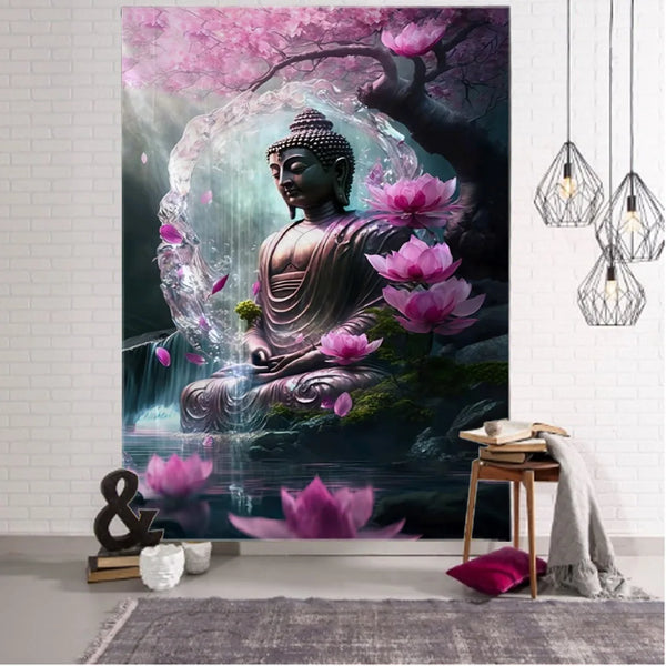 Buddha Lotus Tapestry-ToShay.org