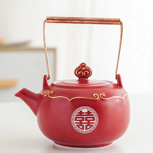 Red Ceramic Tea Set-ToShay.org