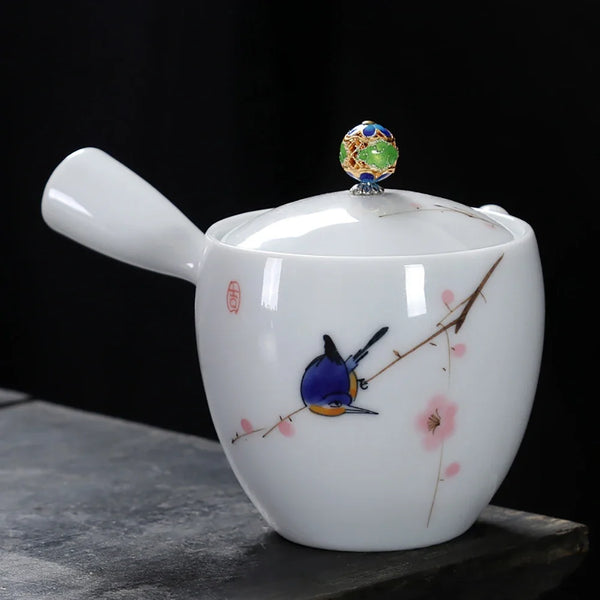 White Glazed Ceramic Teapot-ToShay.org