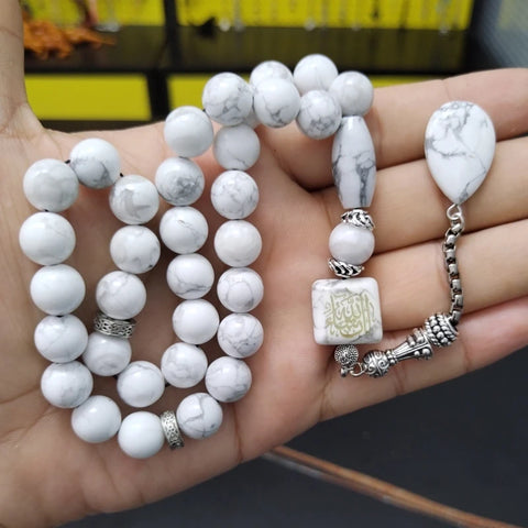 White Turquoise Prayer Beads-ToShay.org