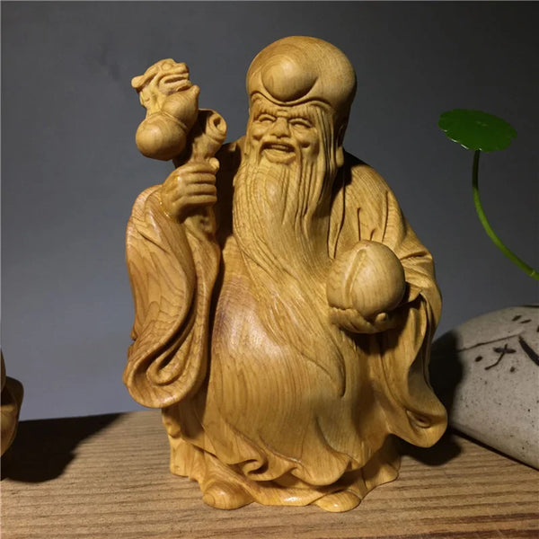 Wood Fu Lu Star Statues-ToShay.org