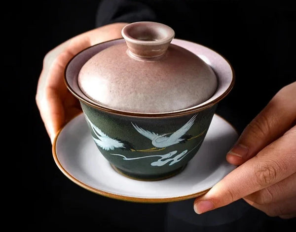 Crane Covered Tea Bowl-ToShay.org