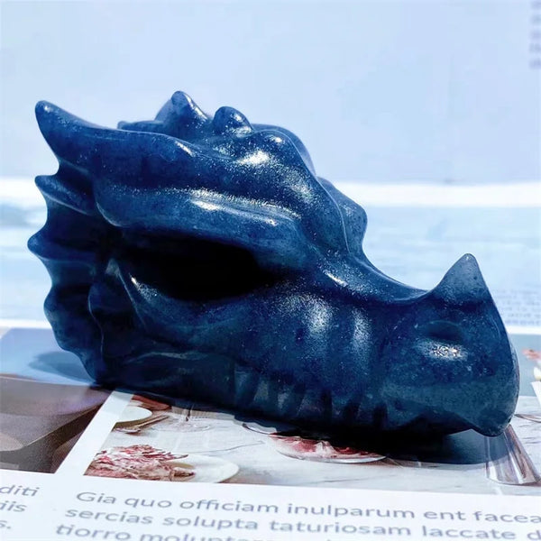 Blue Aventurine Dragon Skull-ToShay.org