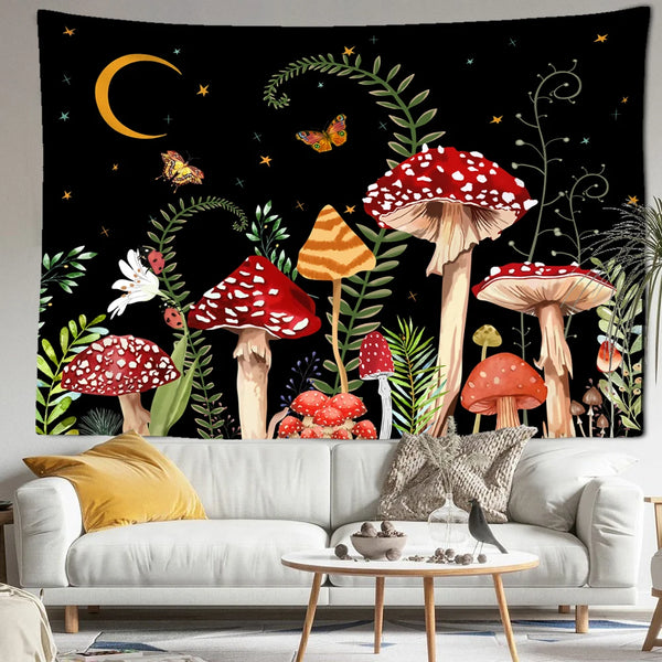 Mushroom Art Tapestry-ToShay.org