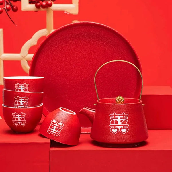 Red Ceramic Tea Sets-ToShay.org