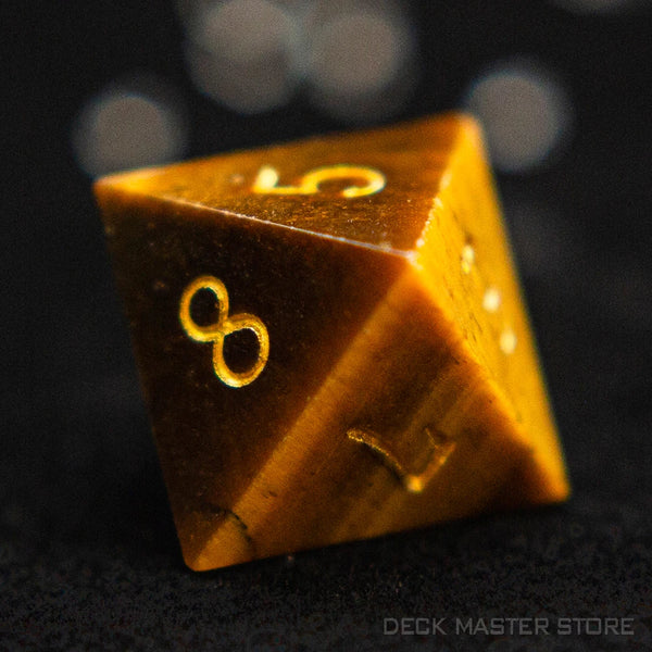 Yellow Tiger Eye Platonic Solid Dice-ToShay.org