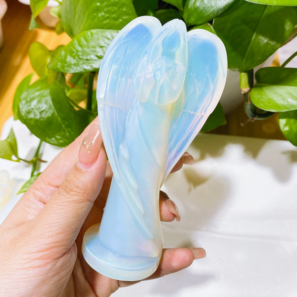 White Opalite Angel Statue-ToShay.org