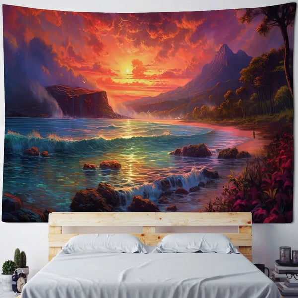 Seaside Sunset Tapestry-ToShay.org