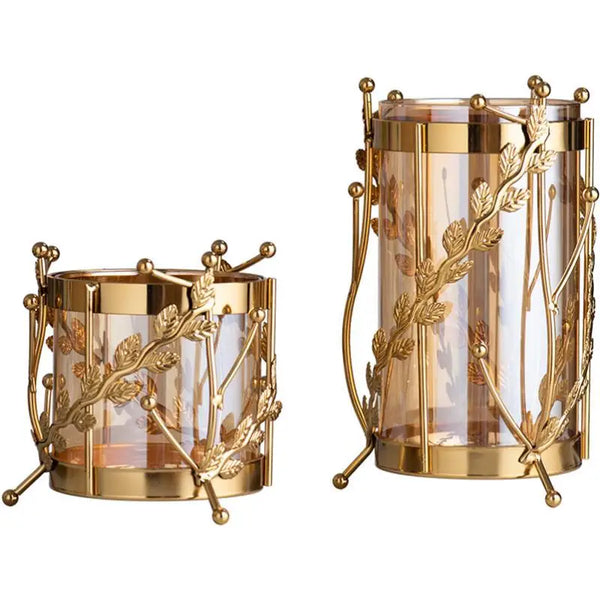 Gold Glass Candle Holder-ToShay.org