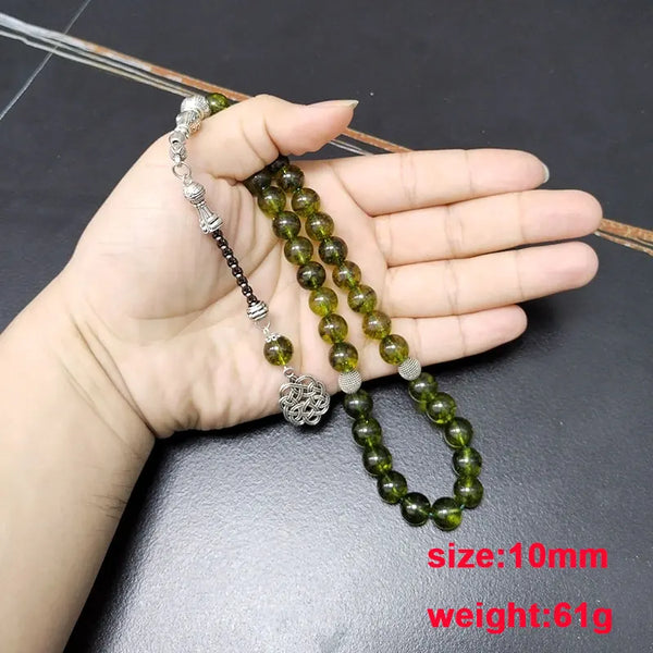 Green Olive Crystal Prayer Beads-ToShay.org