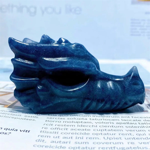 Blue Aventurine Dragon Skull-ToShay.org