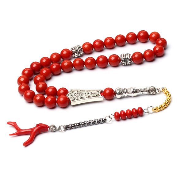 Orange Coral Prayer Beads-ToShay.org