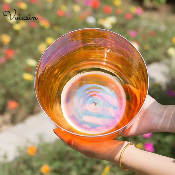 Orange Clear Crystal Bowl-ToShay.org