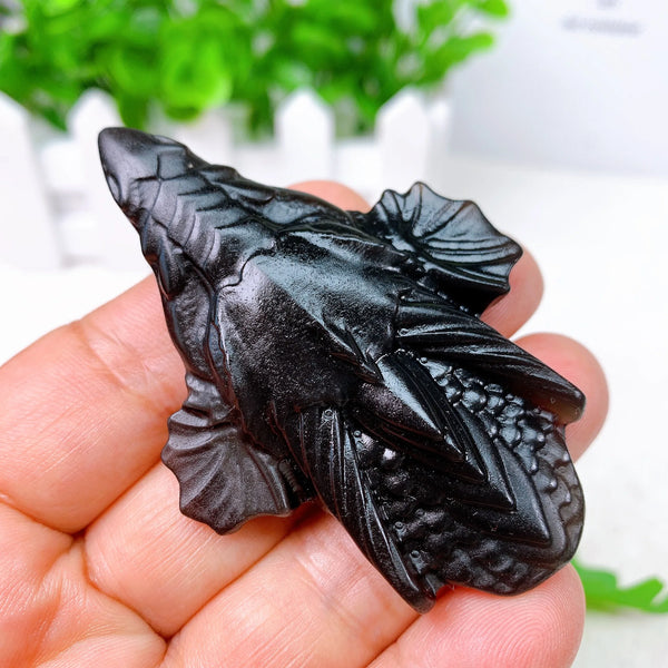 Black Obsidian Dragon Skull-ToShay.org