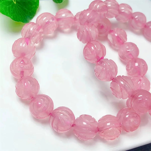 Pink Rose Quartz Flower Bracelet-ToShay.org