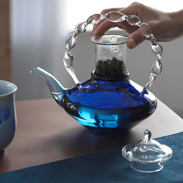 Blue Glass Teapot-ToShay.org