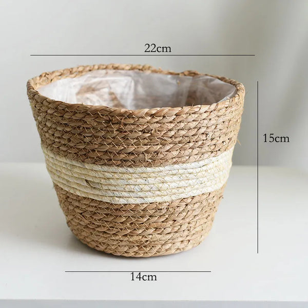 Straw Pot Plant Basket-ToShay.org