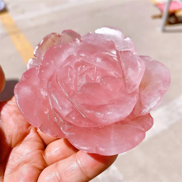 Pink Rose Quartz Flower-ToShay.org