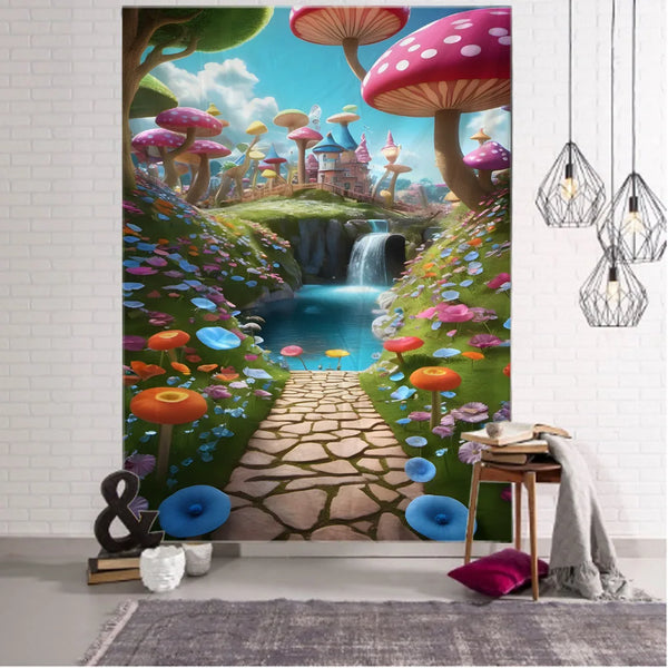 Mushroom Art Tapestry-ToShay.org