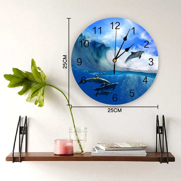 Sea Wave Dolphin Wall Clock-ToShay.org