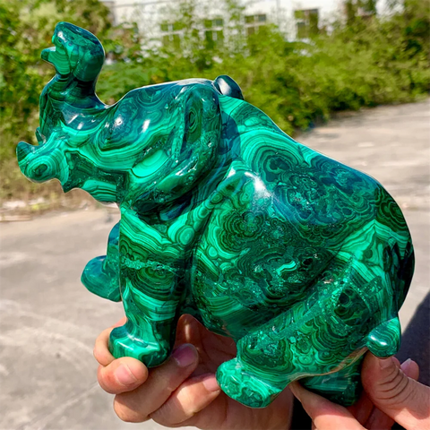 Green Malachite Elephant-ToShay.org