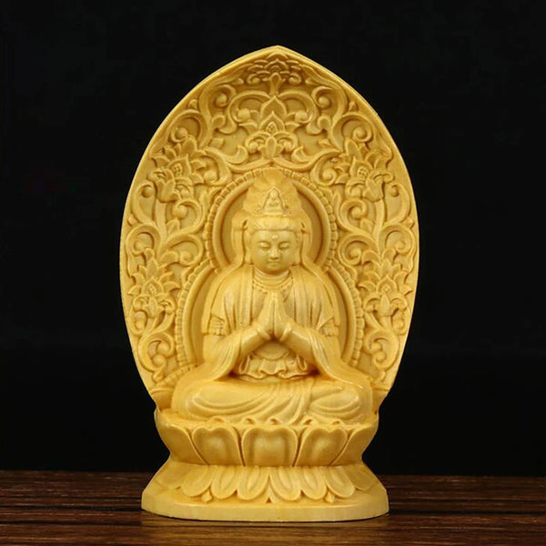 Wood Guan Yin Buddha-ToShay.org