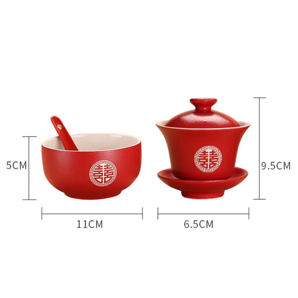 Red Ceramic Tea Bowls-ToShay.org