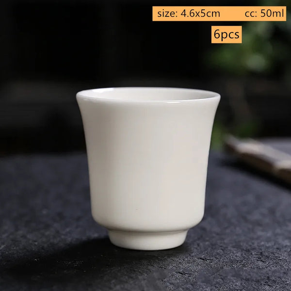 White Painted Porcelain Tea Cup-ToShay.org