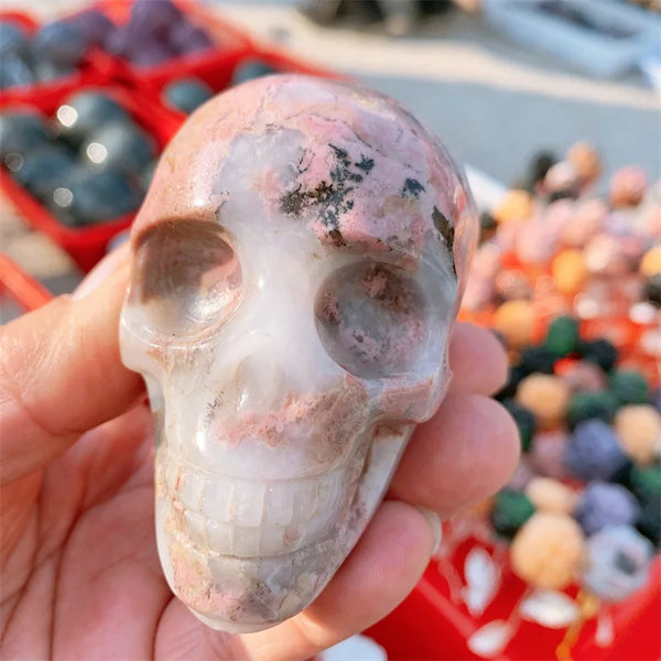 Pink Agate Skull-ToShay.org