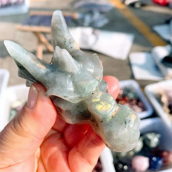 Blue Labradorite Dragon Skull-ToShay.org