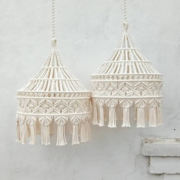 Macrame Hanging Lampshade-ToShay.org