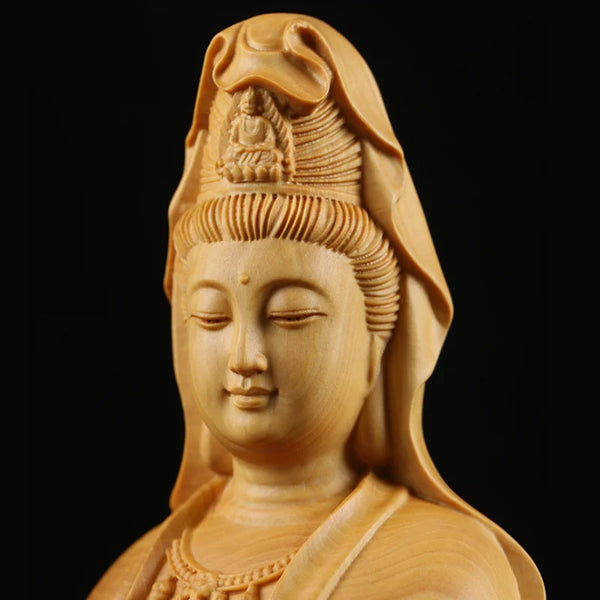 Wood Guanyin Buddha-ToShay.org