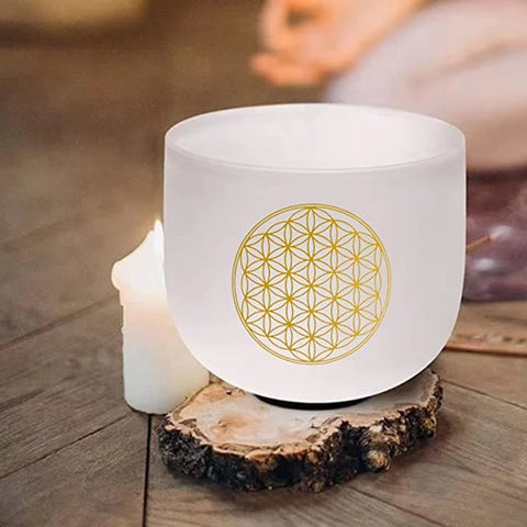 Flower of Life Frosted Crystal Bowls-ToShay.org