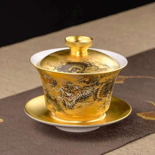 Gold Porcelain Teapot-ToShay.org