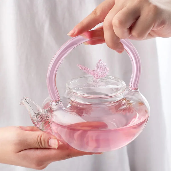 Pink Glass Teapot-ToShay.org