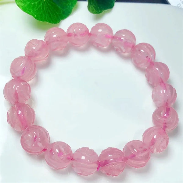 Pink Rose Quartz Flower Bracelet-ToShay.org