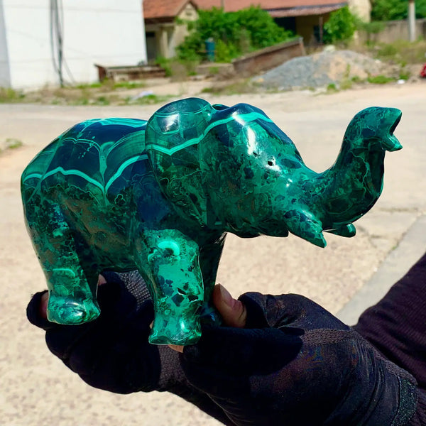 Green Malachite Elephant-ToShay.org