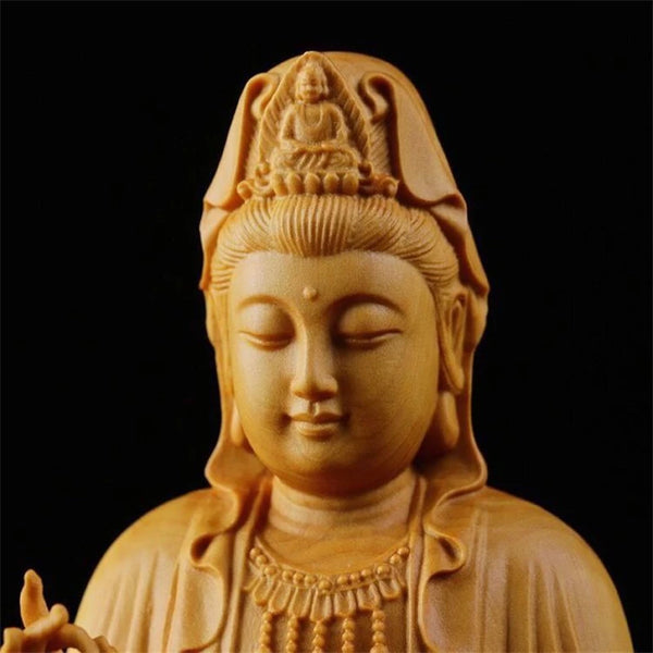 Wood Guanyin Bodhisattva-ToShay.org