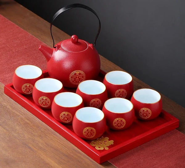 Red Ceramic Tea Sets-ToShay.org