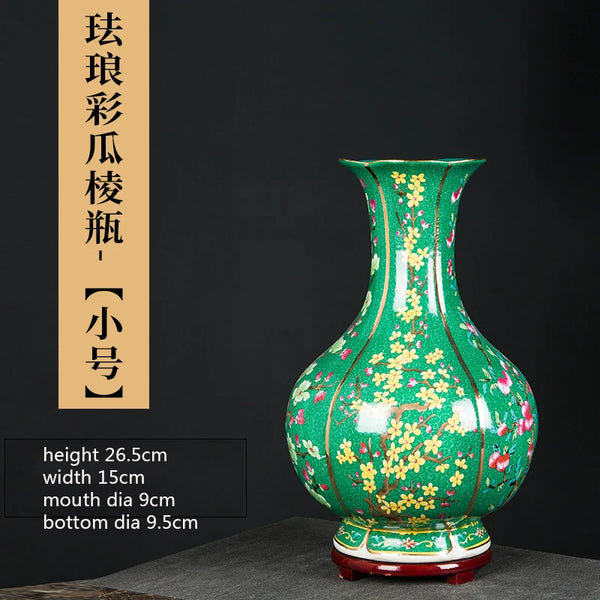 Green Enamel Ceramic Vase-ToShay.org