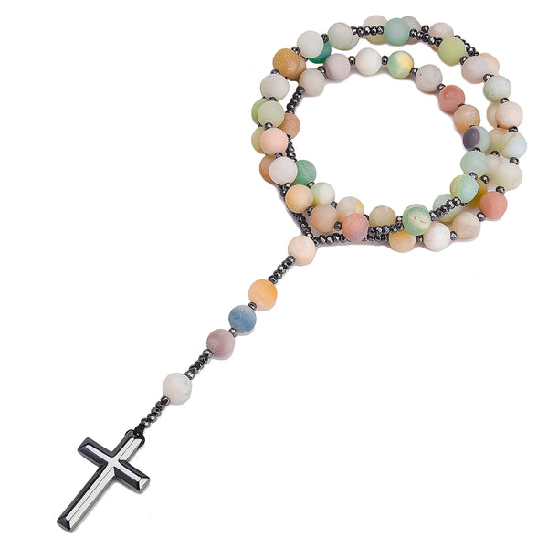 Blue Amazonite Rosary Beads-ToShay.org