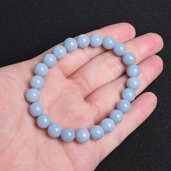 Blue Angelite Bead Bracelets-ToShay.org