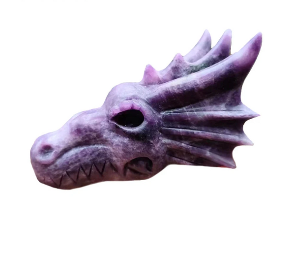 Purple Lepidolite Dragon Skull-ToShay.org