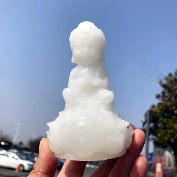 White Marble Jade Buddha-ToShay.org