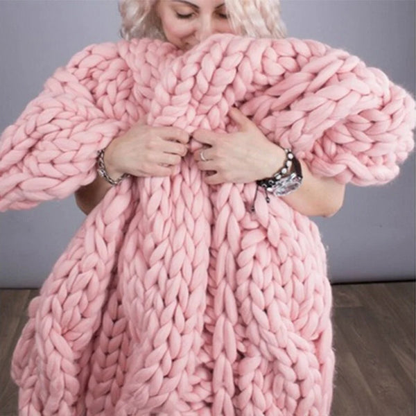 Chunky Knitted Blanket-ToShay.org