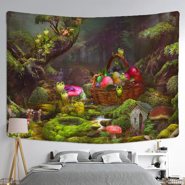 Forest Frog Art Tapestry-ToShay.org