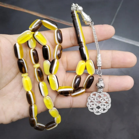 Yellow Black Prayer Beads-ToShay.org