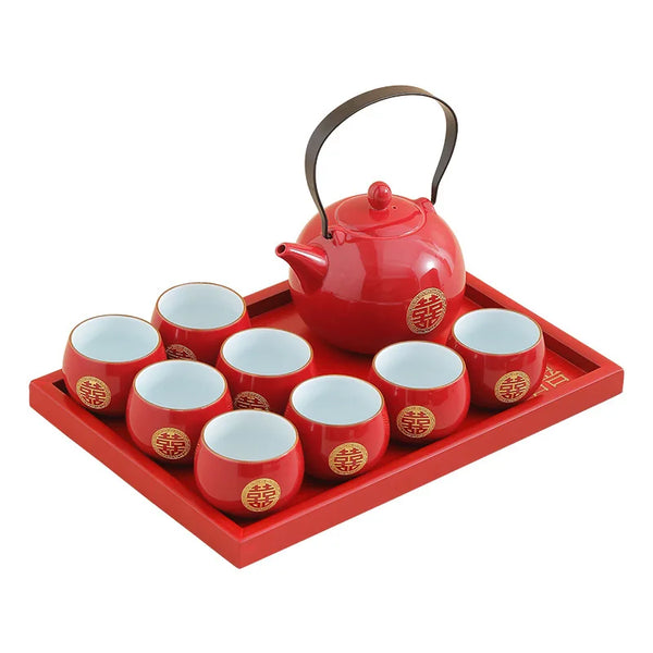 Red Ceramic Tea Sets-ToShay.org