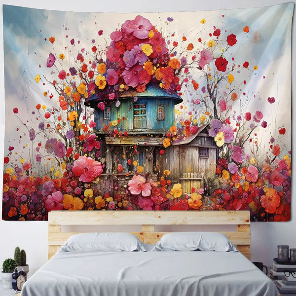 Mushroom House Tapestry-ToShay.org